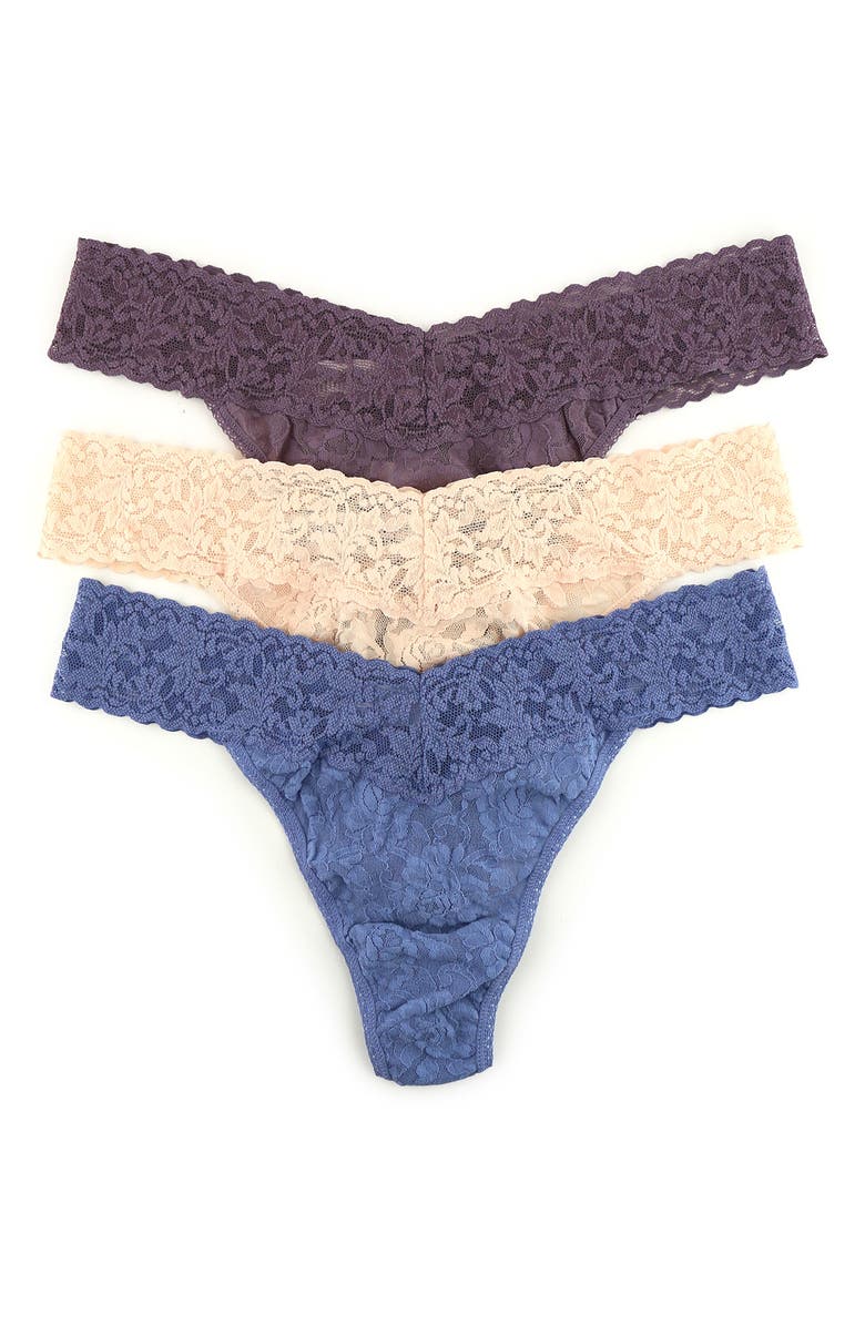 Hanky Panky 3-Pack Original Rise Lace Thongs, Main, color,