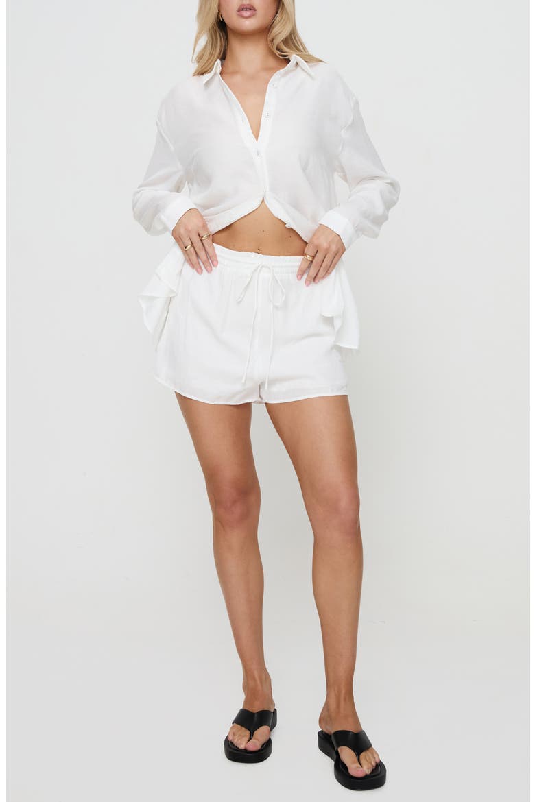 The Chloe Button-Up Top & Shorts Set, Alternate, color, WHITE