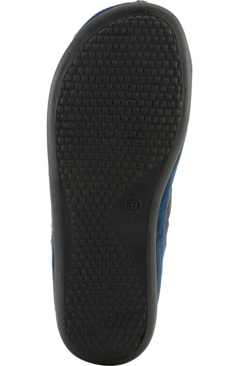 Flexus by Spring Step Amalie Faux Fur Slipper, Alternate, color, Navy Multi