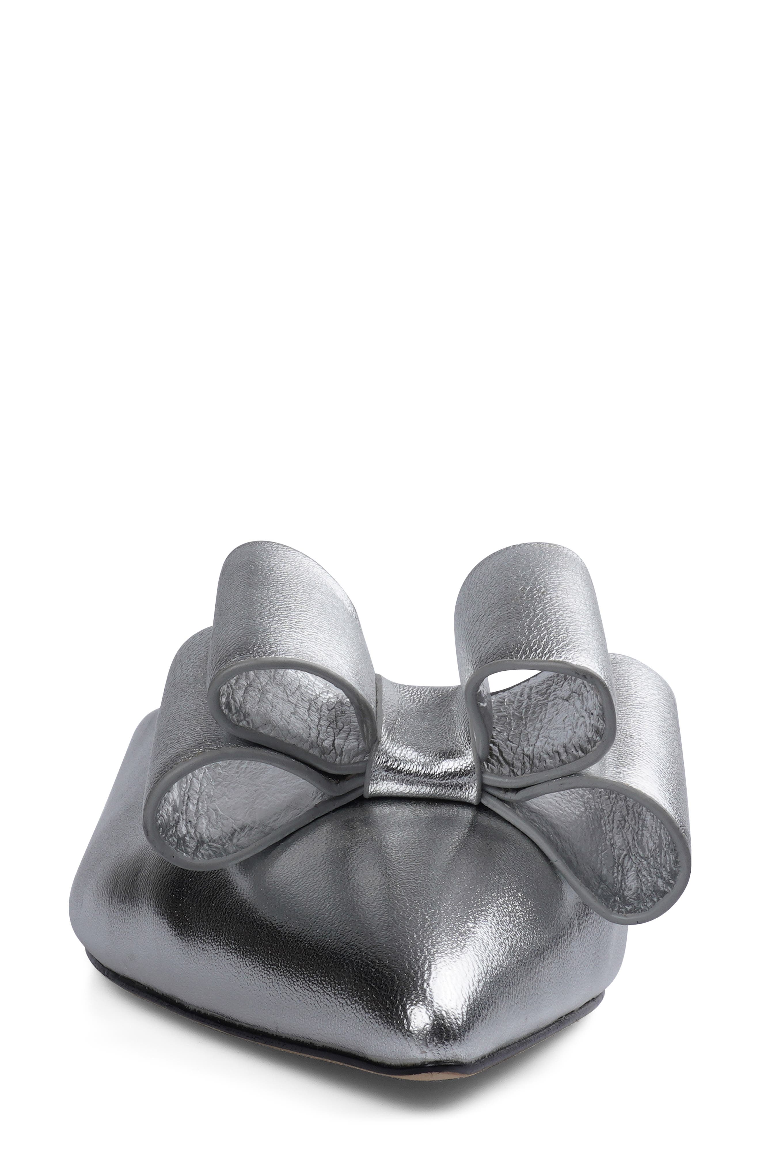 Finland Pointed Toe Mule, Alternate, color, SILVER LEATHER