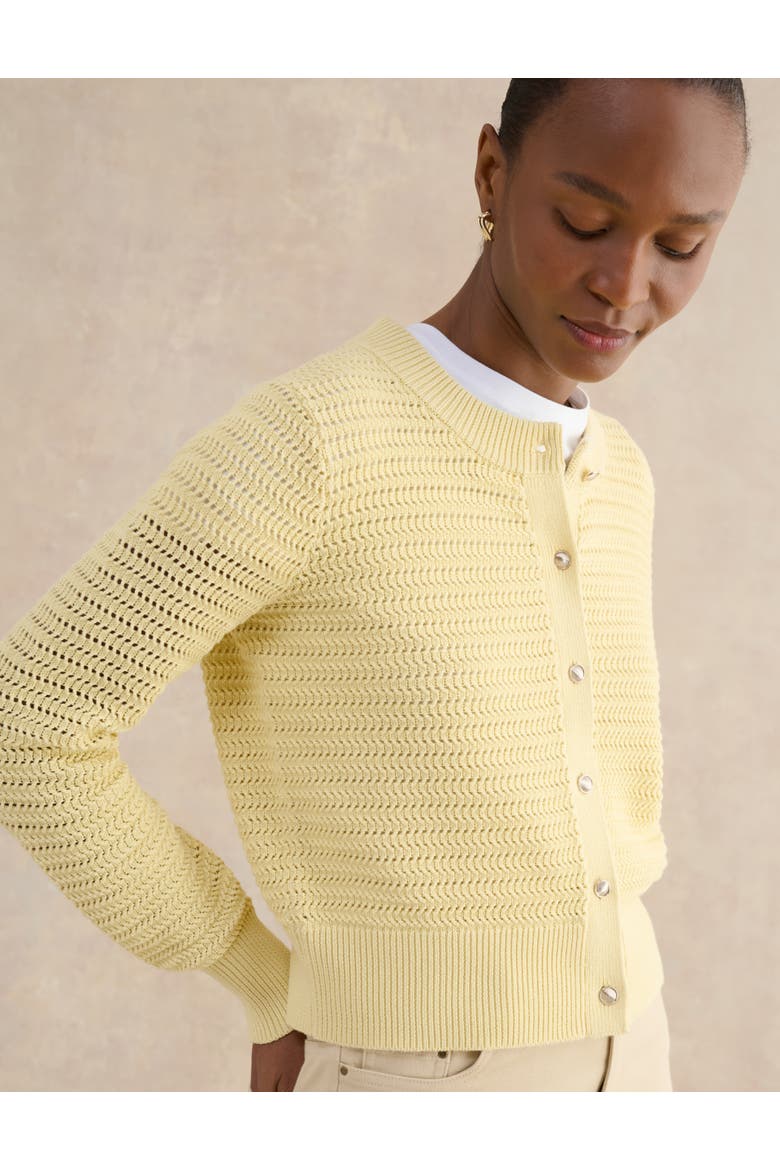 Felicity Regular-Fit Cotton Cardigan, Alternate, color, Pale Yellow