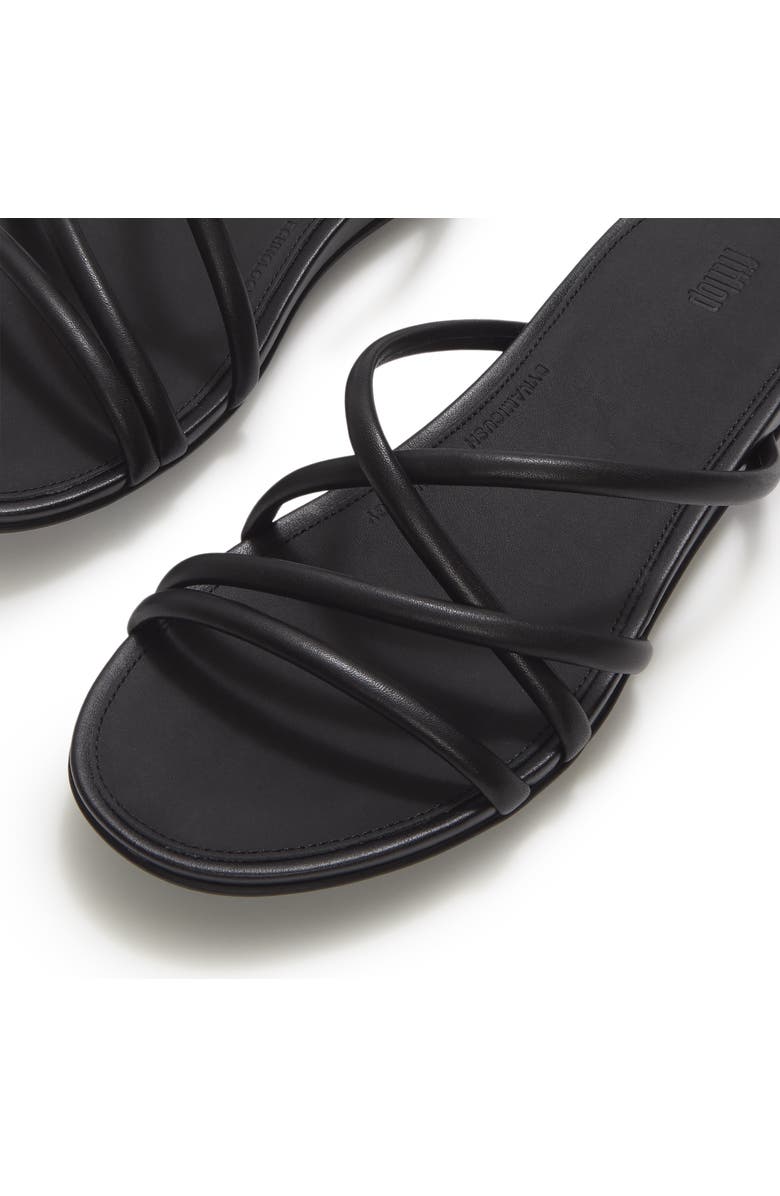 FitFlop Gracie Leather Strappy Slides, Alternate, color, All Black