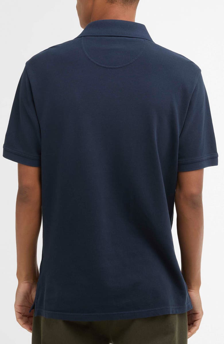 Barbour Tailored Fit Tartan Placket Cotton Piqué Polo, Alternate, color, Washed Navy