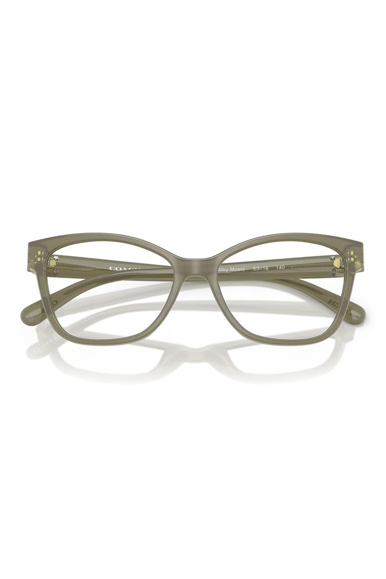 53mm Butterfly Optical Glasses, Alternate, color, MILKY MOSS / DEMO LENS