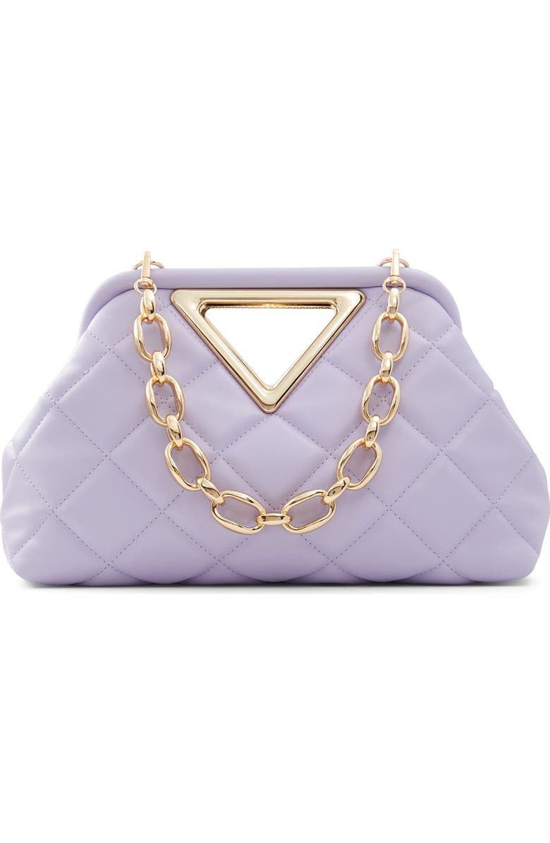 ALDO Triada Faux Leather Clutch, Main, color, Lilac