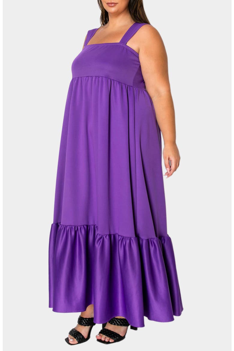 Angelika Ruffle Hem Sleeveless Maxi Dress, Alternate, color, PURPLE