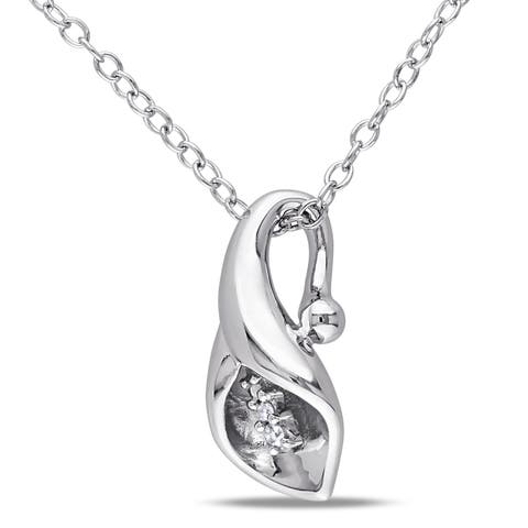 Diamond Calla Lily Pendant Necklace