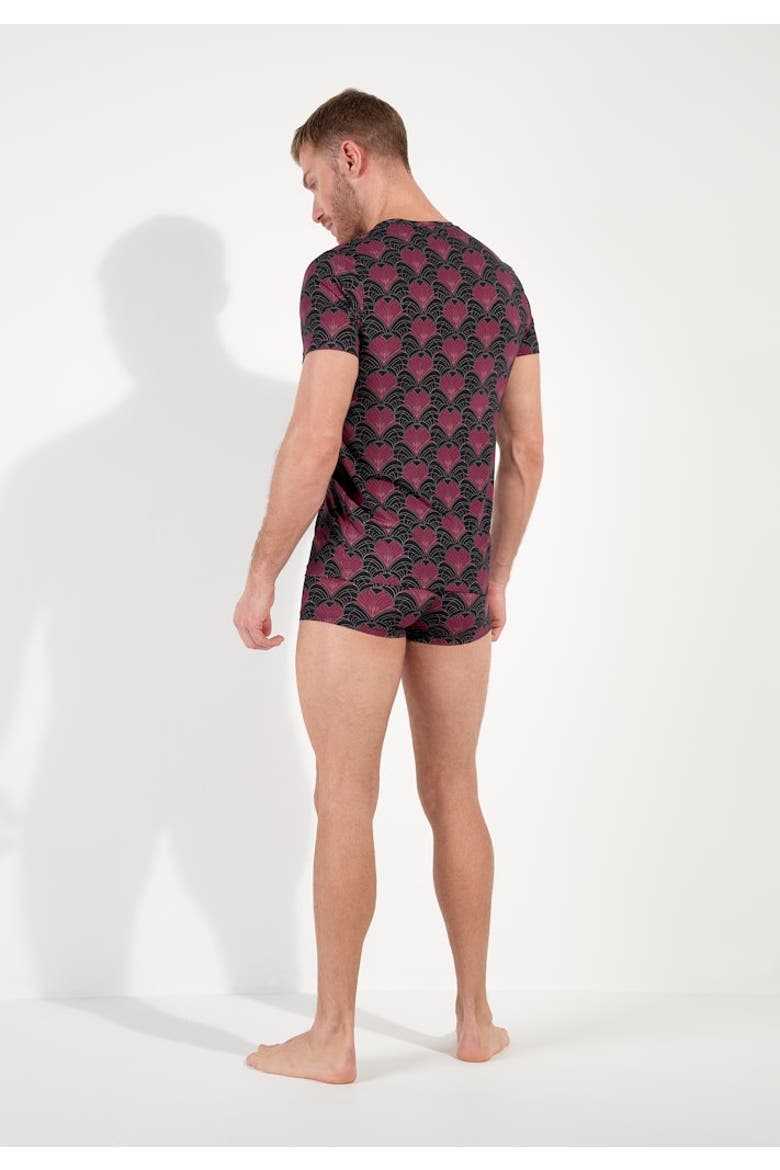 Carlyle Tee-Shirt V Neck, Alternate, color, Bordeaux Print