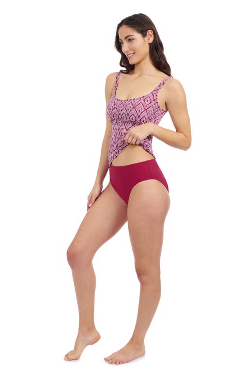 Profile By Gottex Plume Square Neck D Cup Tankini In Brick White