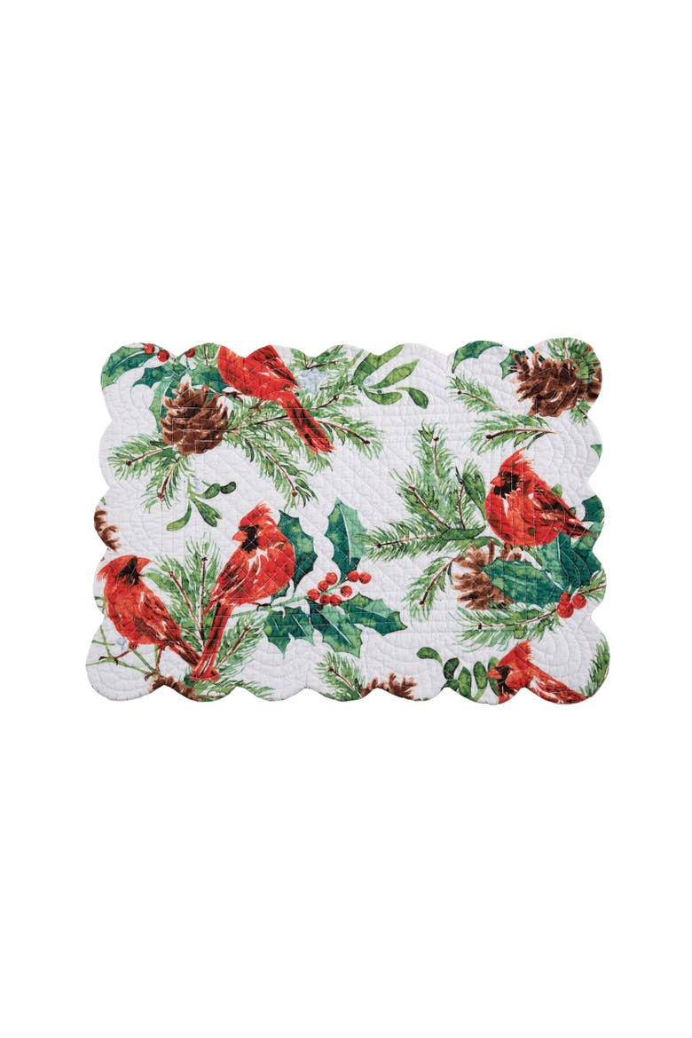Delwyn Cardinal Placemats Set of 6 13" x 19", Alternate, color, Red