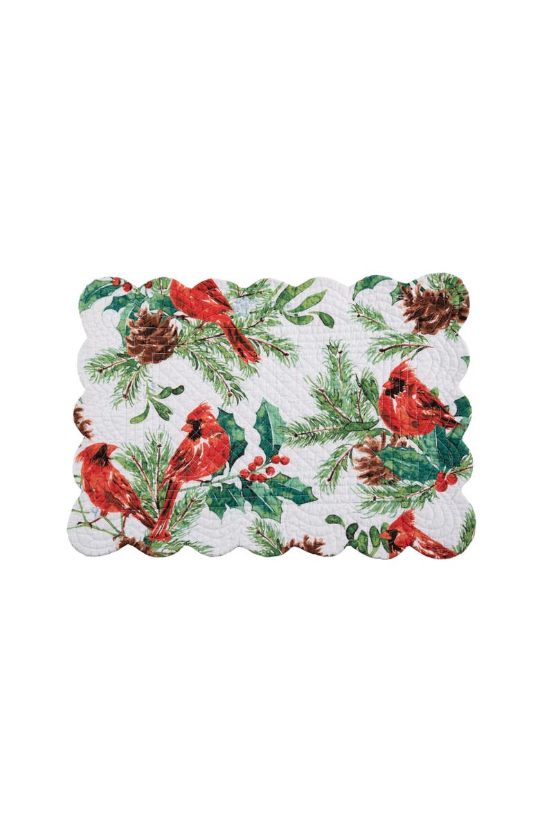 C&F Home Delwyn Cardinal Placemats Set of 6, 13" x 19", Alternate, color, Red
