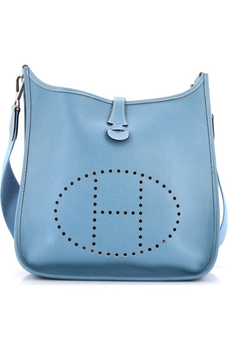 Pre-Owned Hermes Evelyne Bag Gen I Epsom PM, Main, color, Bleu Jean