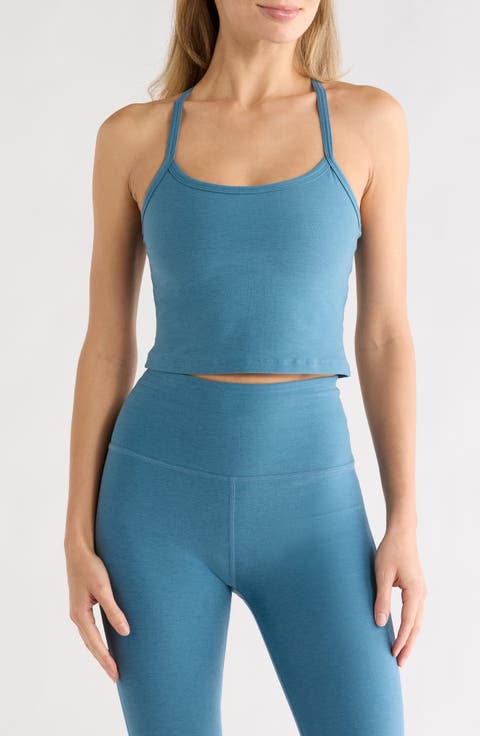 Space Dye Slim Racerback Crop Tank (Regular & Plus)