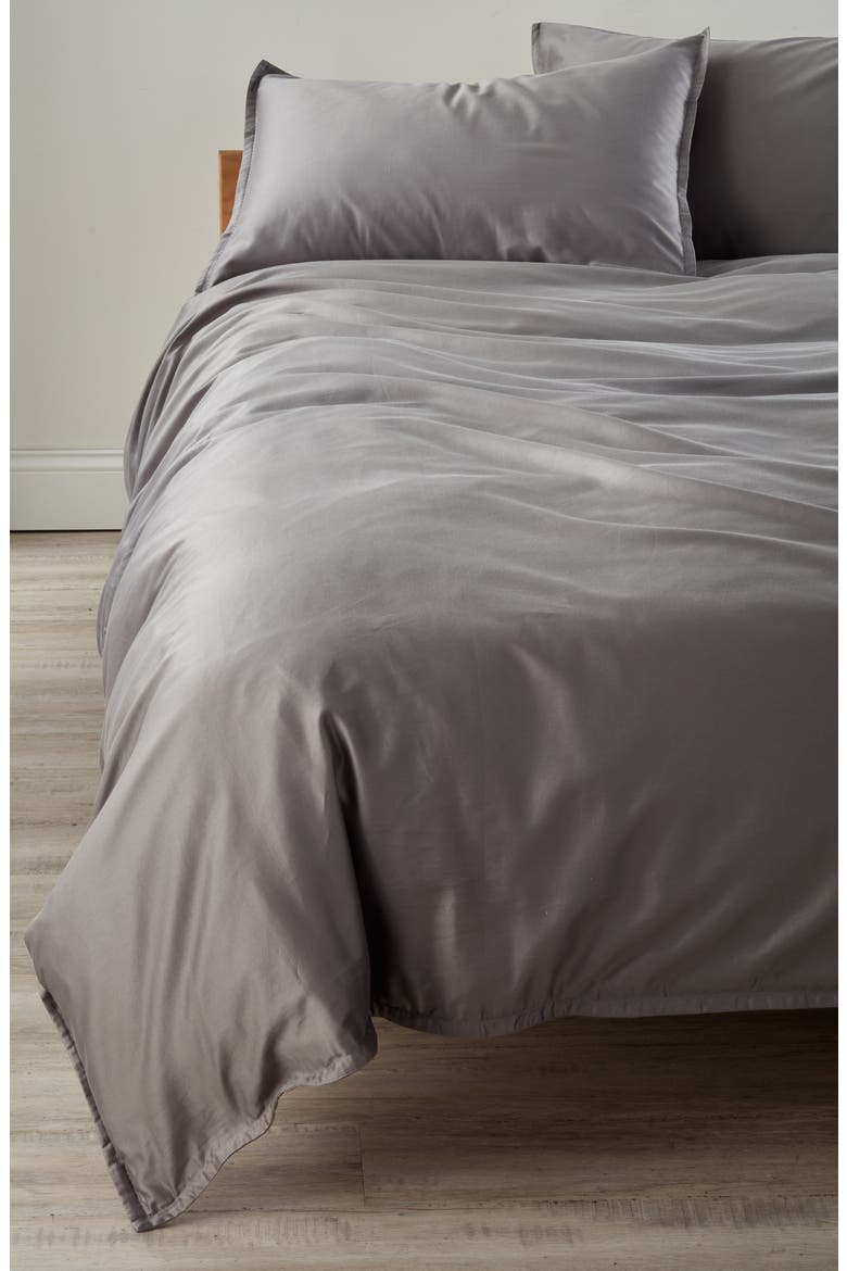 Antimicrobial Supima® Cotton Duvet Cover & Sham Set, Alternate, color, GREY NICKEL