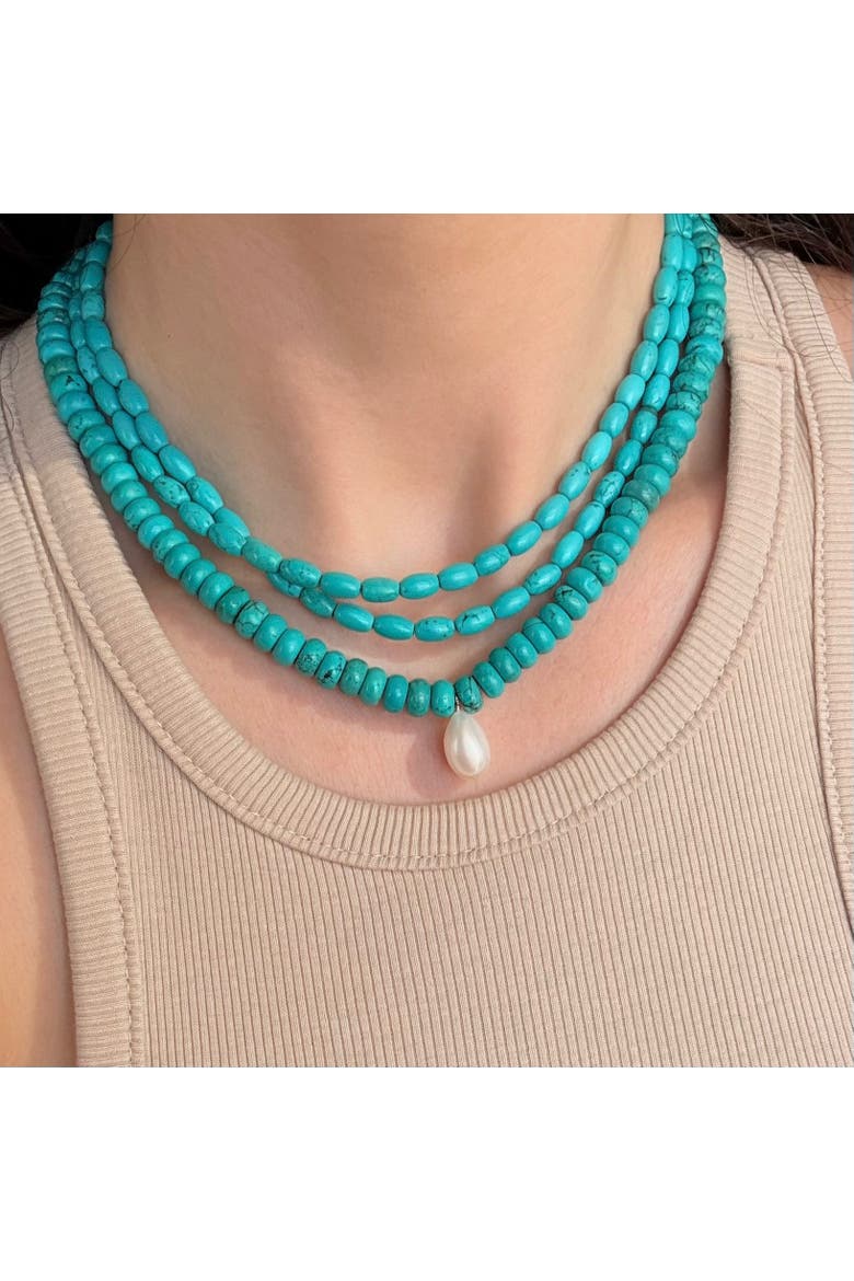 The Marbella Turquoise Necklace, Alternate, color, Green, Blue