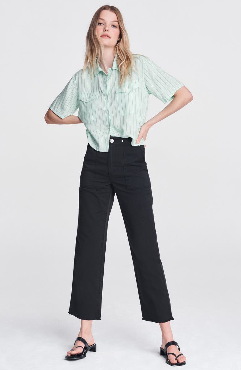 rag & bone Kaye Ankle Chino Pants, Alternate, color, Blk