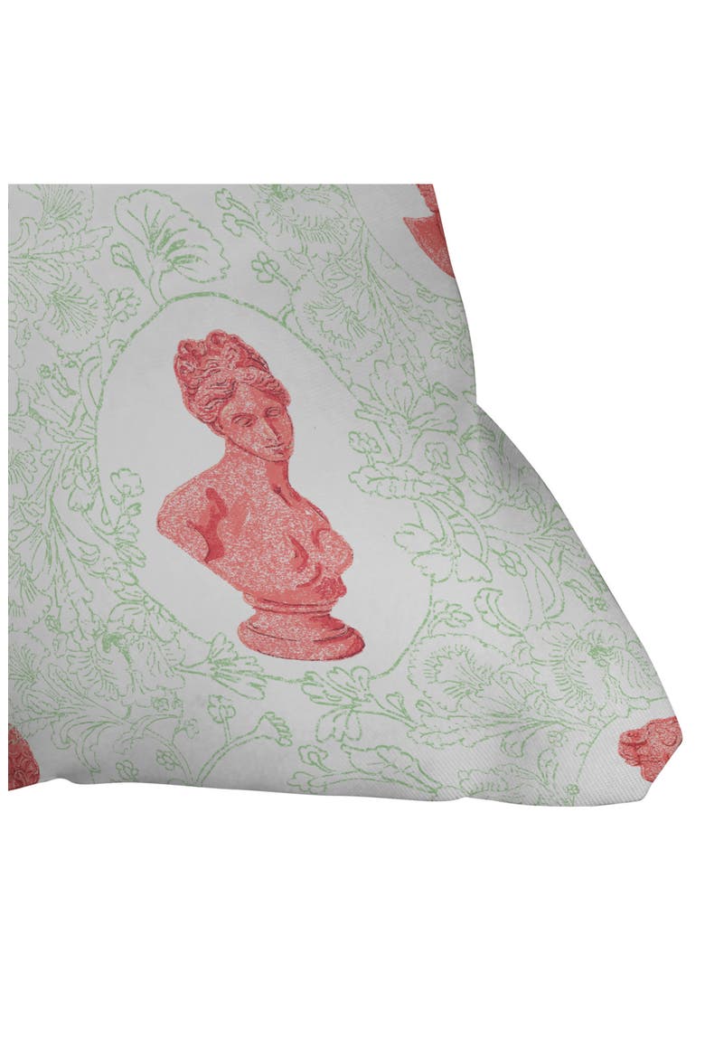 Bust Pattern Square Throw Pillow, Alternate, color, GREEN