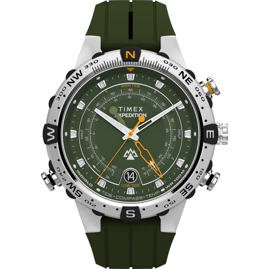 Timex® Expedition® Tide-Temp-Compass Silicone Strap Watch, 45mm in Green  product