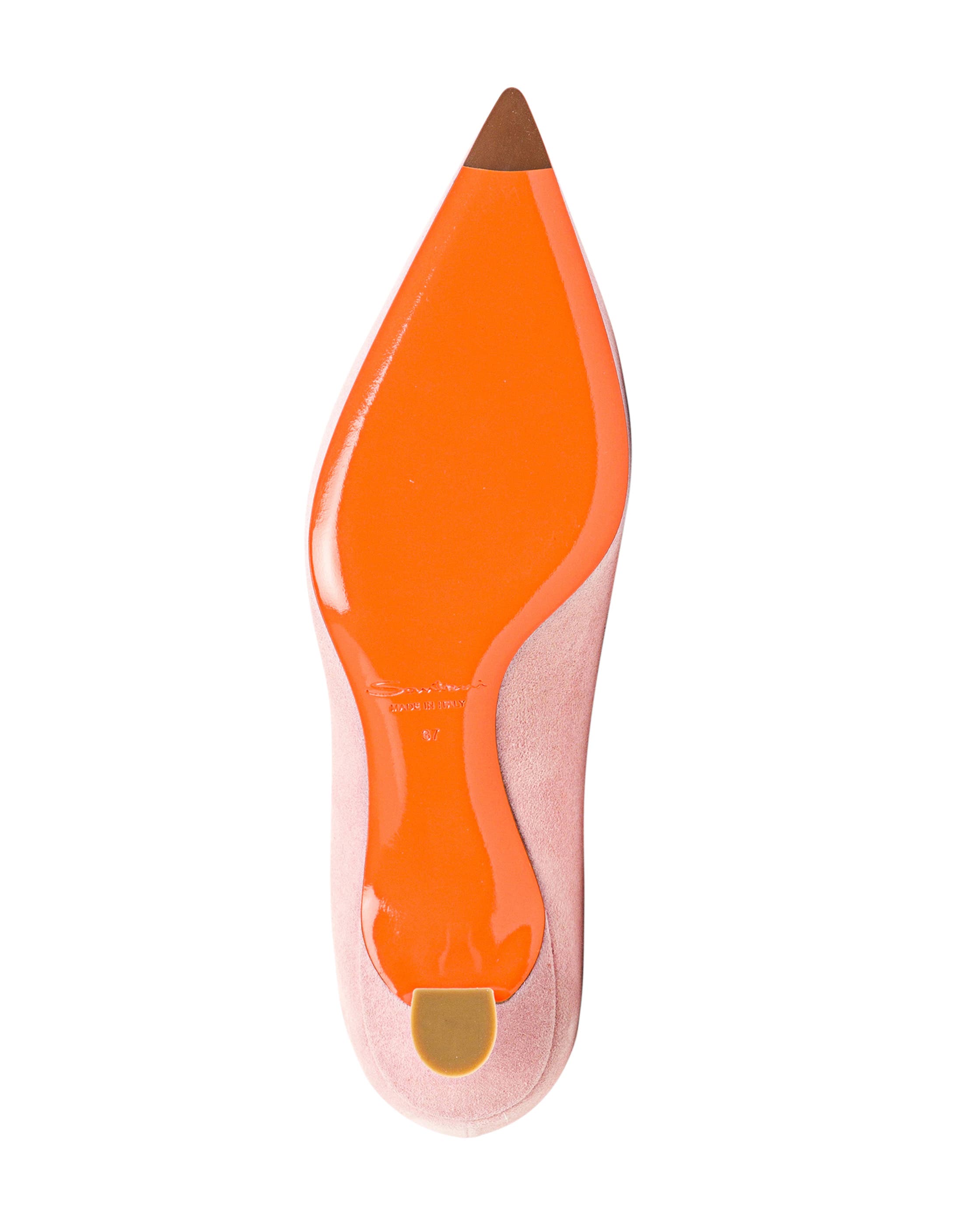 Santoni Women's Suede Mid-Heel Pump, Alternate, color, Pink