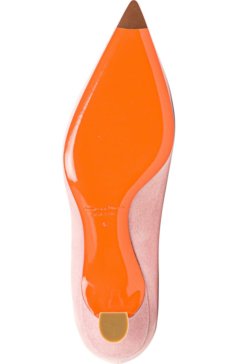 Santoni Women's Suede Mid-Heel Pump, Alternate, color, Pink