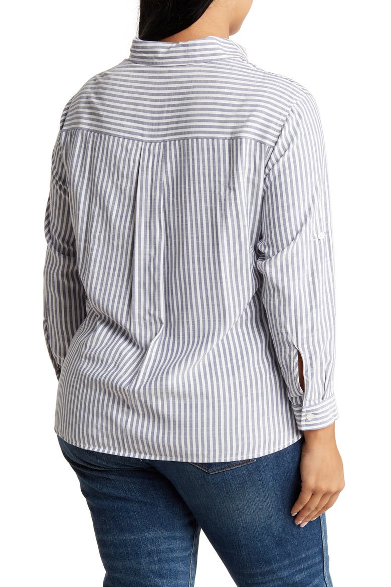 Stripe Popover Tunic, Alternate, color, INDIGO/ BLACK FRAMED STRIPE