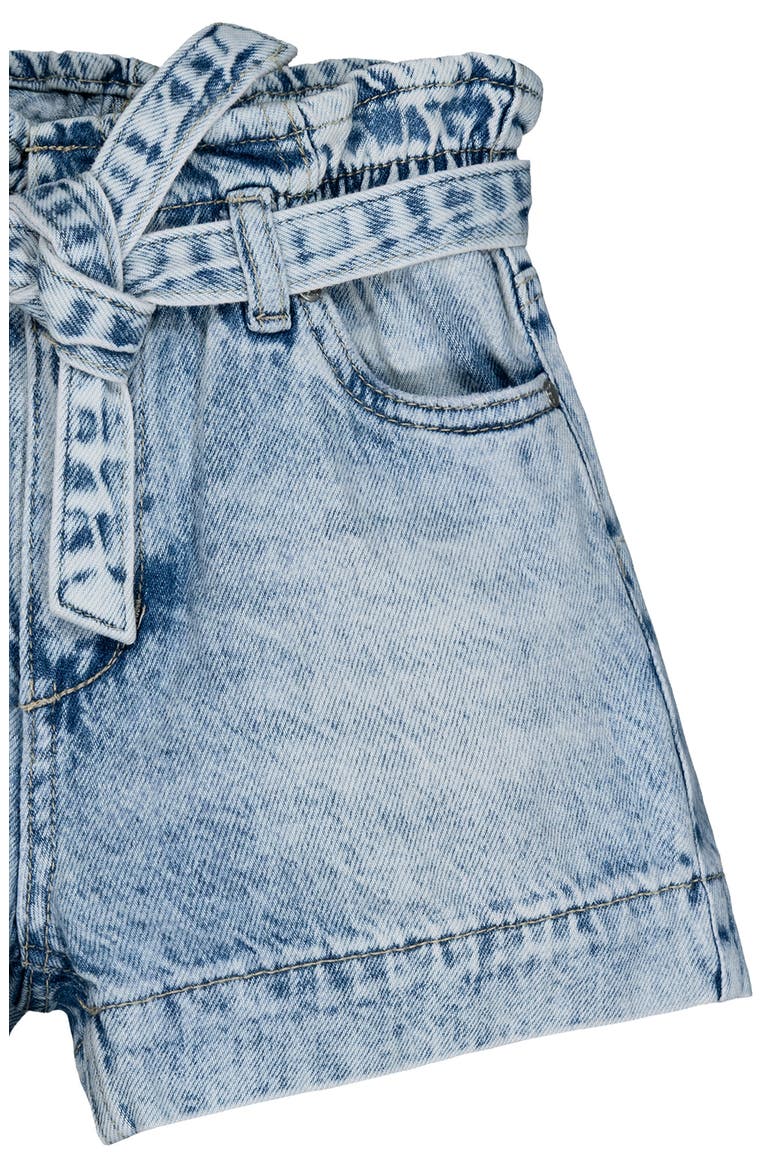 Kids' Paperbag Waist Denim Shorts, Alternate, color, BLEACH WASH