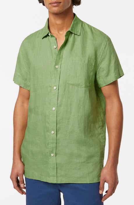 Short Sleeve Linen Button-Up Shirt