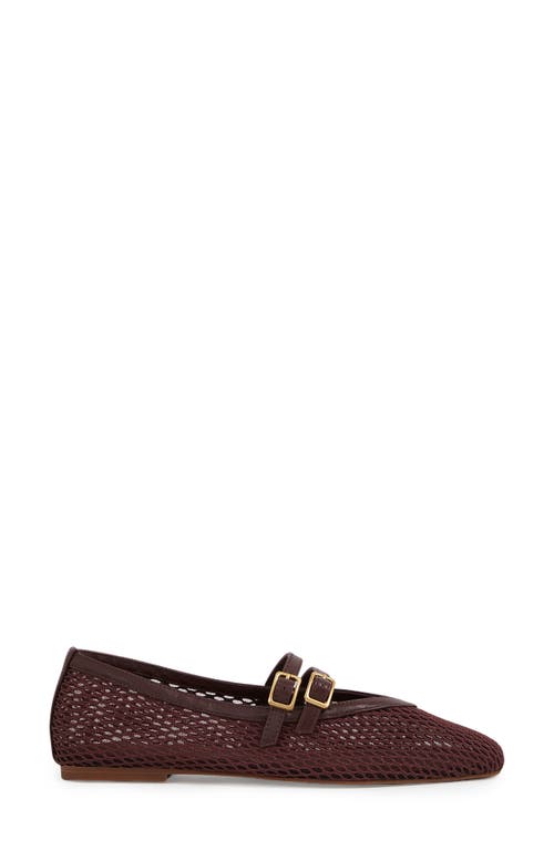 Reiss Oxblood Mesh Double-strap Ballet Flats In Burgundy