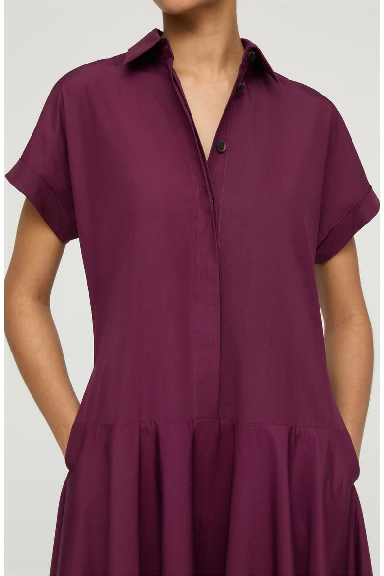 Drop Waist Organic Cotton Poplin Midi Shirtdress, Alternate, color, VIOLET ASH