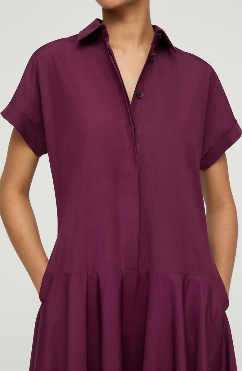 Lafayette 148 New York Drop Waist Organic Cotton Poplin Midi Shirtdress, Alternate, color, Violet Ash