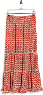 MAX STUDIO Floral Tiered Maxi Skirt