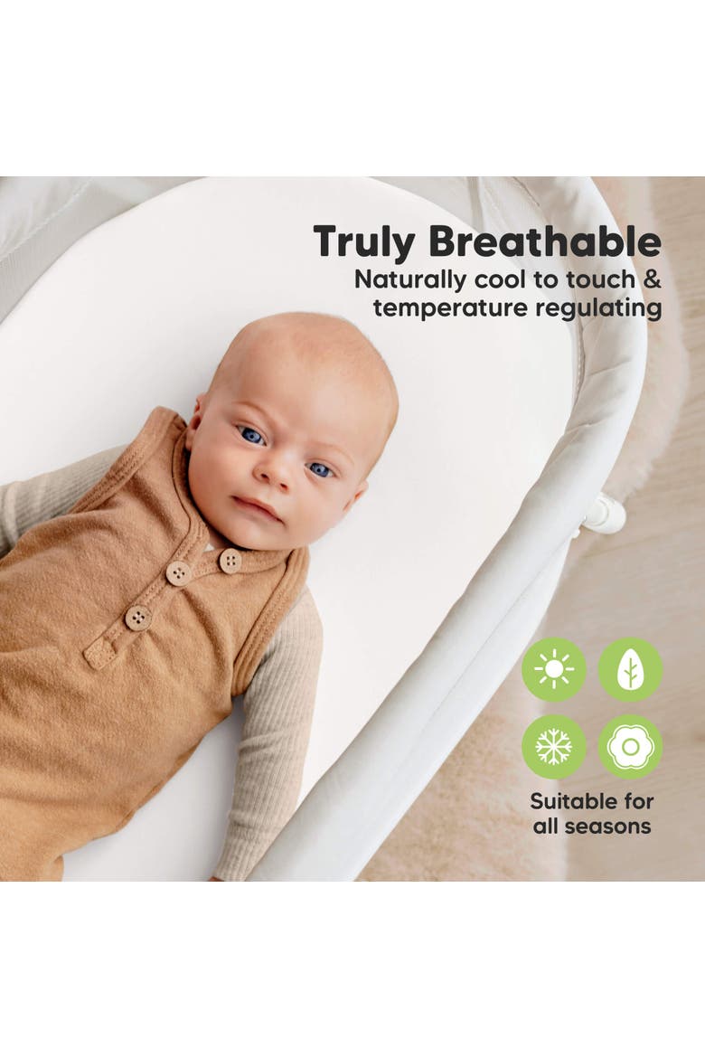 2-Pack Isla [Protect+] Waterproof Bassinet Sheets, Alternate, color, Soft White
