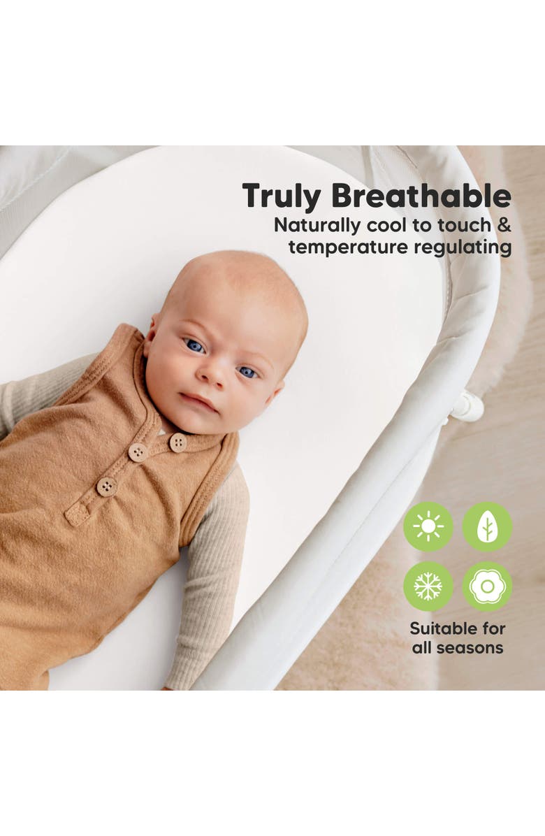 KeaBabies 2-Pack Isla [Protect+] Waterproof Bassinet Sheets, Alternate, color, Soft White