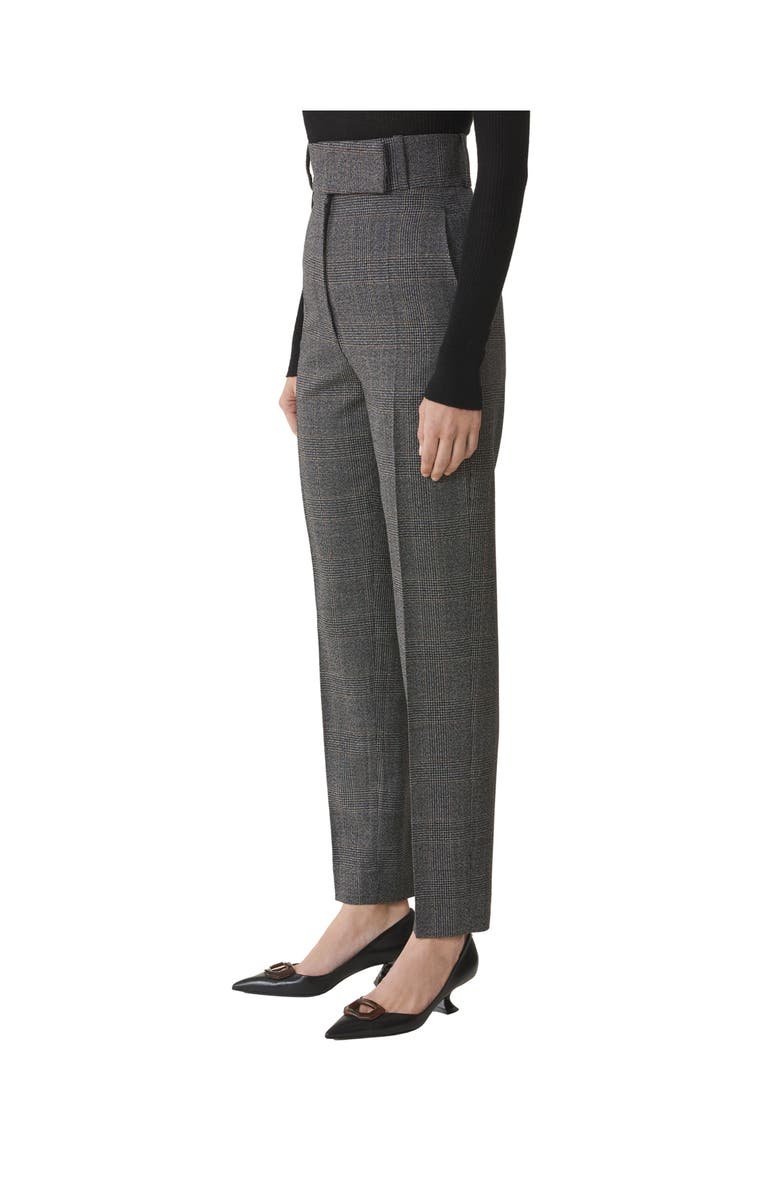 Lanvin Prince Of Wales Wool Cigarette Pants, Alternate, color, Gris Fonce Chine