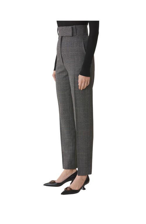 Lanvin Prince Of Wales Wool Cigarette Pants In Gray