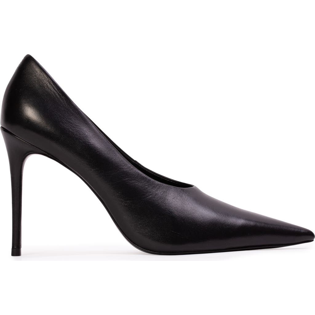 BLACK SUEDE STUDIO Jona 100 Pump in Black Leather at Nordstrom, Size 41