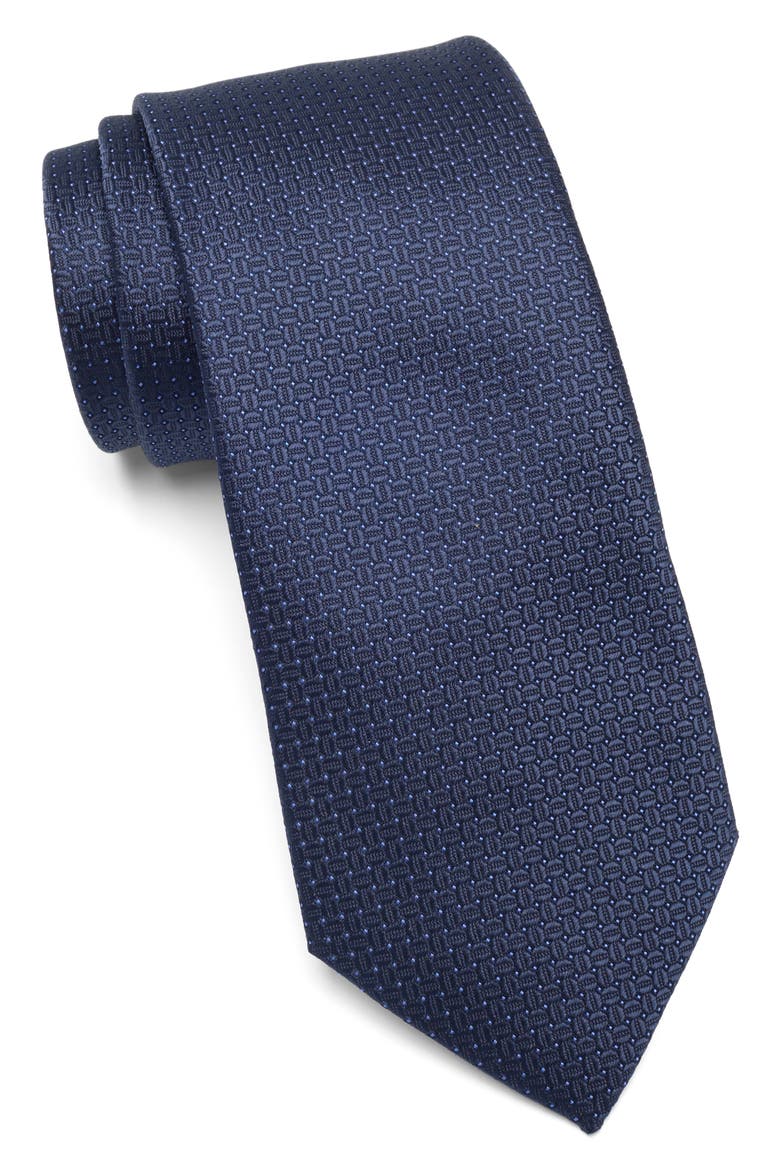 Textured Dot Tie, Main, color, BLUE