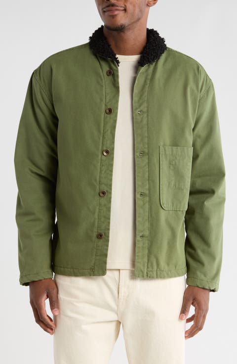 Shepherd's Organic Cotton Shirt Jacket with Faux Shearling Lining
