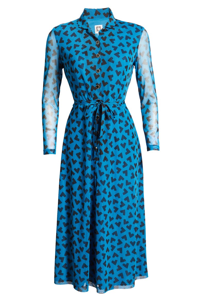 Long Sleeve Midi Dress, Alternate, color, AVALON/ ANNE BLACK