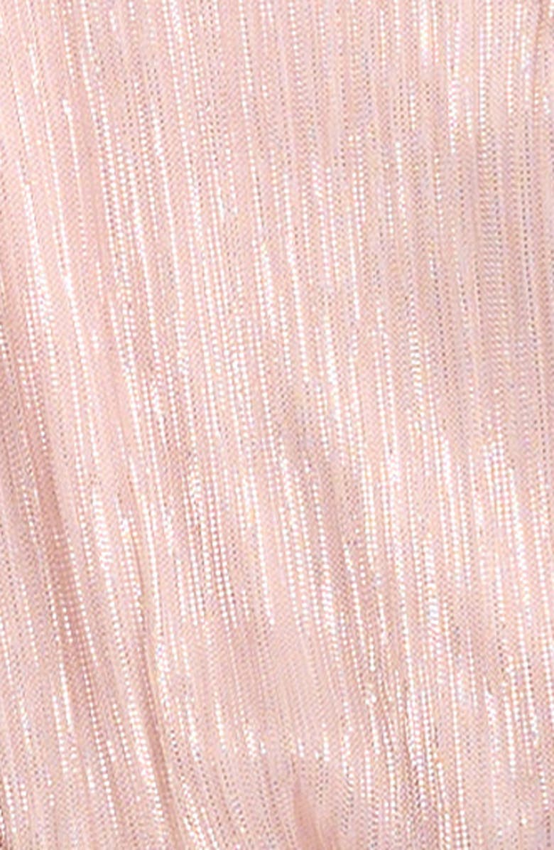 Walking on Sunshine Kids' Ombré Metallic Long Sleeve Faux Wrap Dress, Alternate, color, Rose Pink