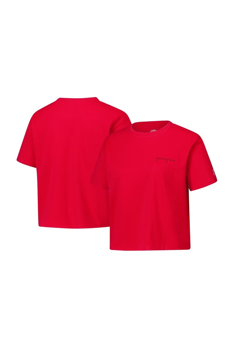 Women's League Collegiate Wear Red Georgia Bulldogs Clothesline Cotton Midi T-Shirt, Alternate, color, Red