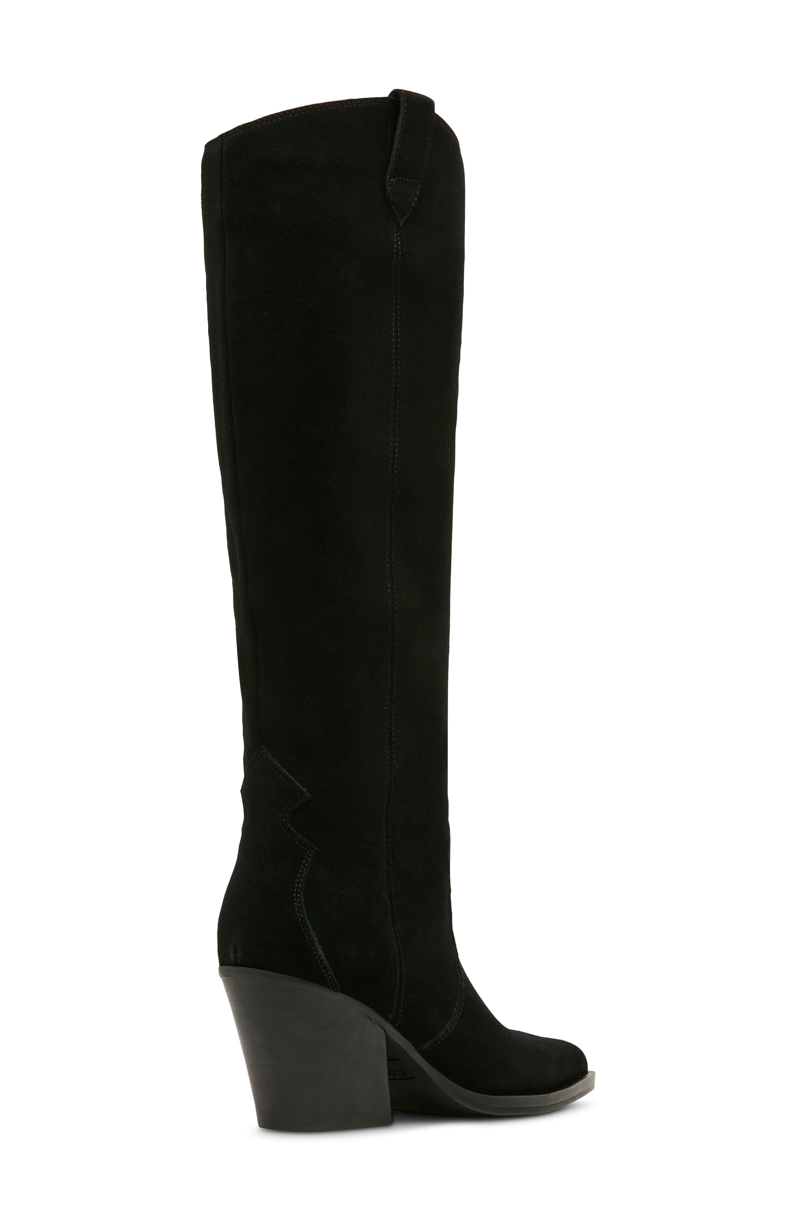 Opal Waterproof Leather Knee High Boot, Alternate, color, BLACK SUEDE