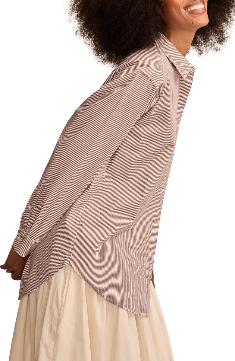 Lucky Brand Stripe Oversize Button Back Cotton Button-Up Shirt, Alternate, color,