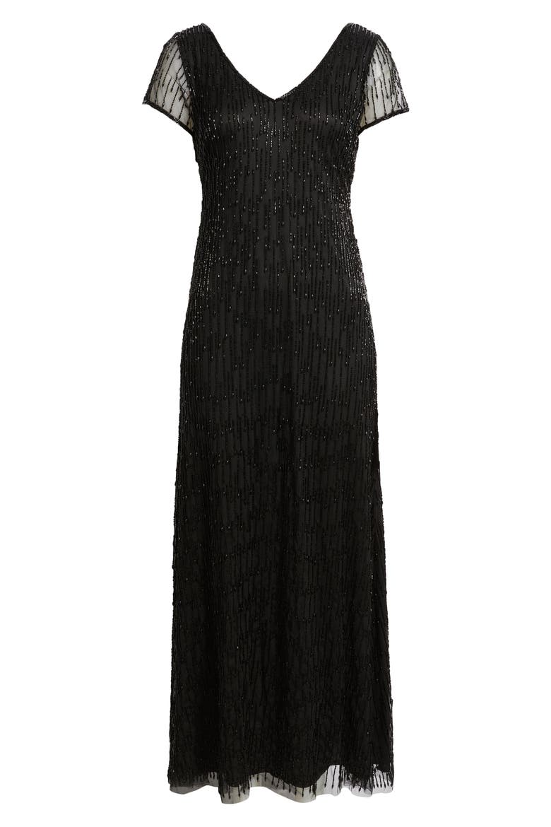 Beaded Gown, Alternate, color, BLACK