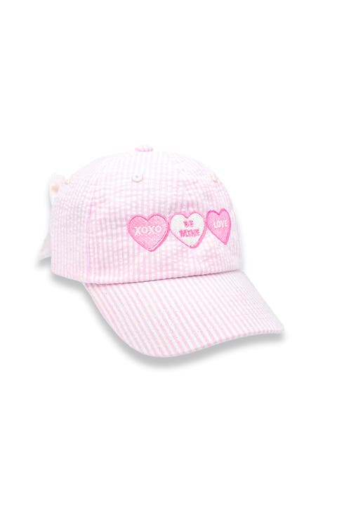 Candy Hearts Bow Baseball Hat (Toddler, Little Kid)