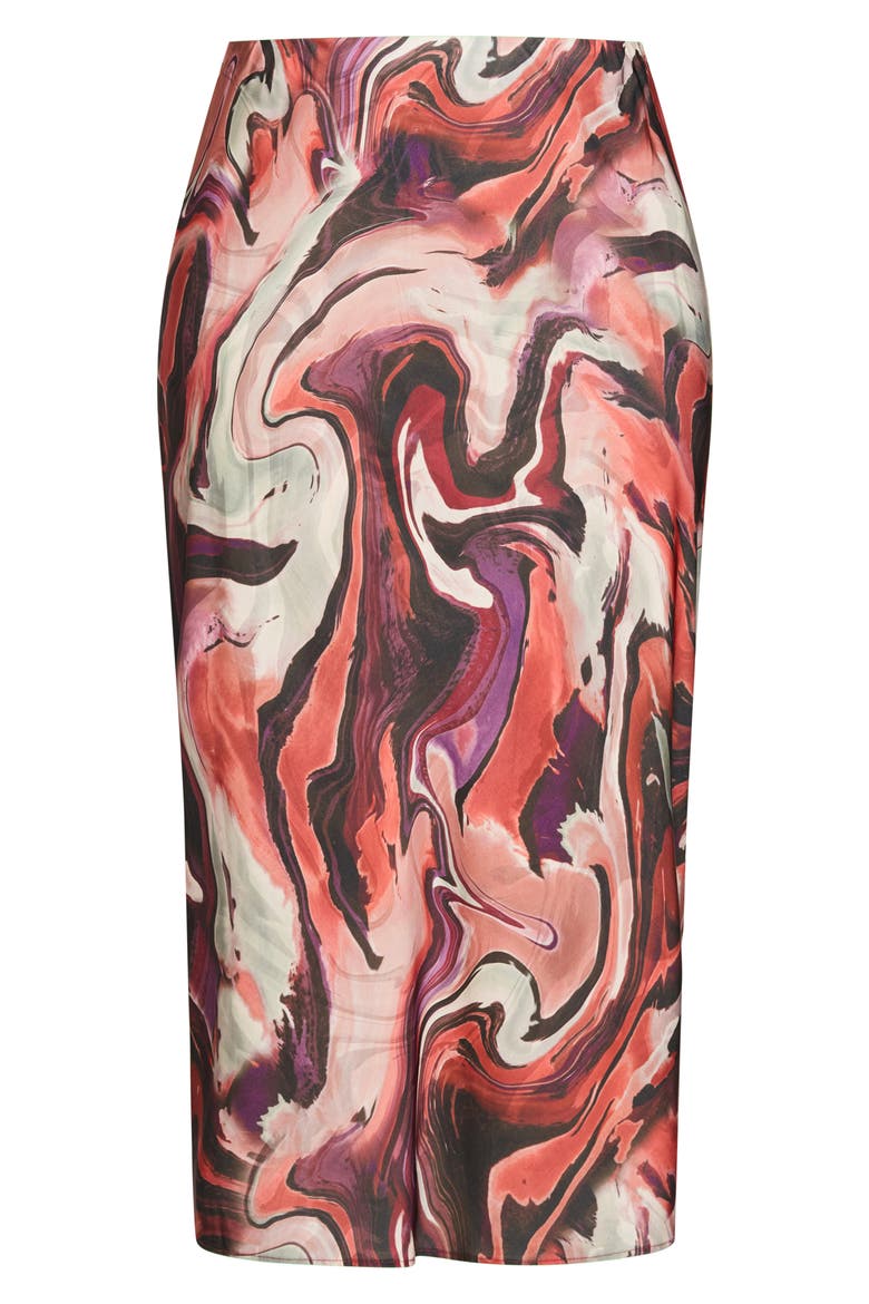 Chloe Swirl Print Midi Skirt, Alternate, color, BERRY ELEMENTS