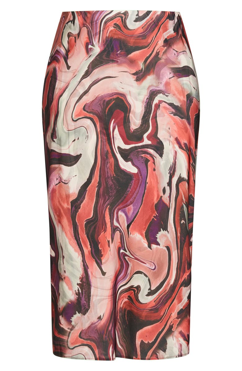 City Chic Chloe Swirl Print Midi Skirt, Alternate, color, 