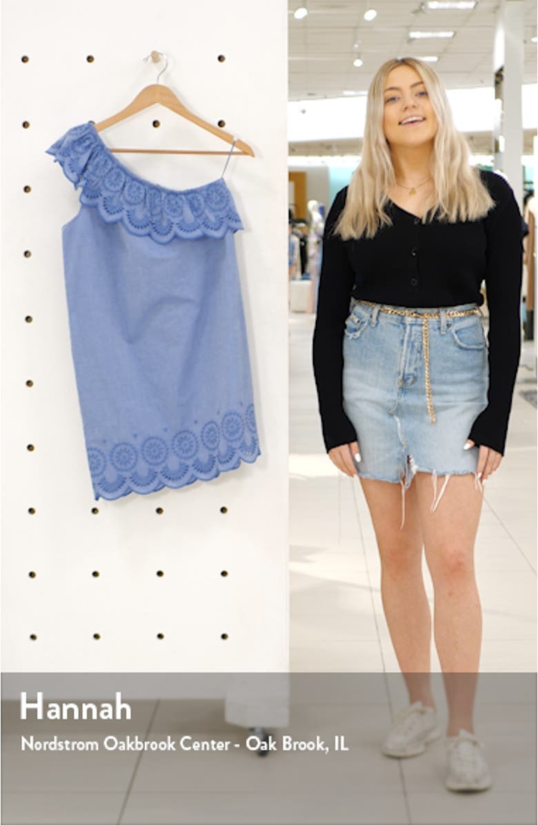One-Shoulder Cotton Eyelet Dress, sales video thumbnail