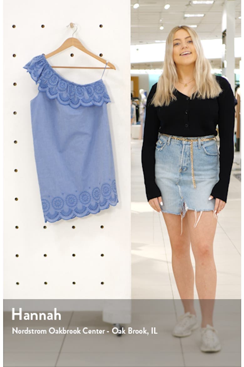One-Shoulder Cotton Eyelet Dress video