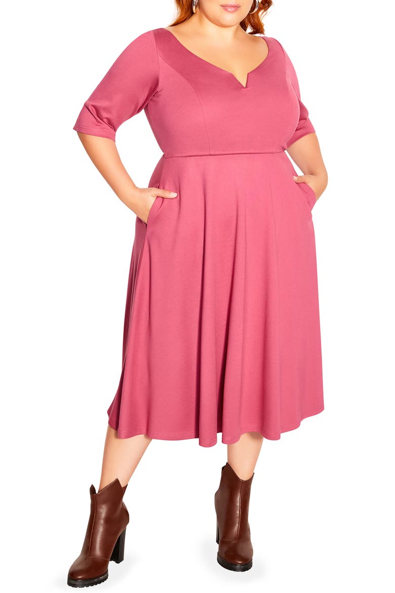 pink fit and flare dress plus size Plus Size Juniors' Pink Fit & Flare Clothing